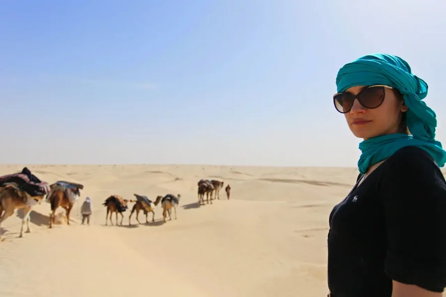 : Erg Chigaga luxury camp Sahara desert view